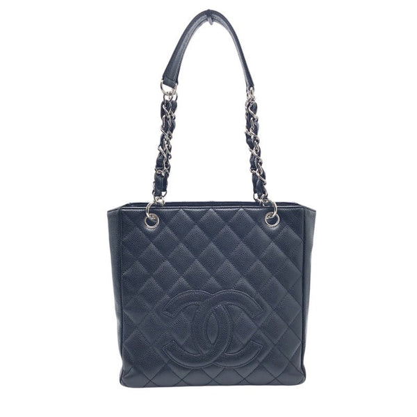 シャネル CHANEL PTSチェーントート A50994 ブラック×SV金具 キャビアスキン レディース トートバッグ