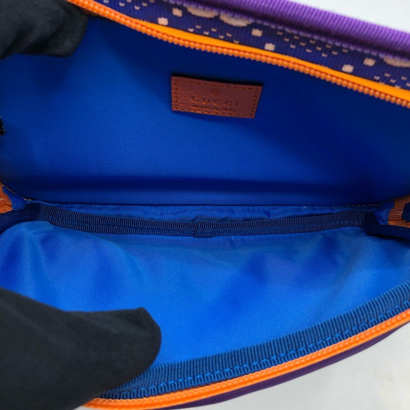 グッチ GUCCI GGナイロンベルトバッグ 752102 ブルー/パープル ラバー/ナイロン/キャンバス メンズ ウエストバッグ