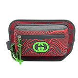 グッチ GUCCI GGナイロンベルトバッグ 752102 グレー/レッド ラバー/ナイロン/キャンバス メンズ ウエストバッグ