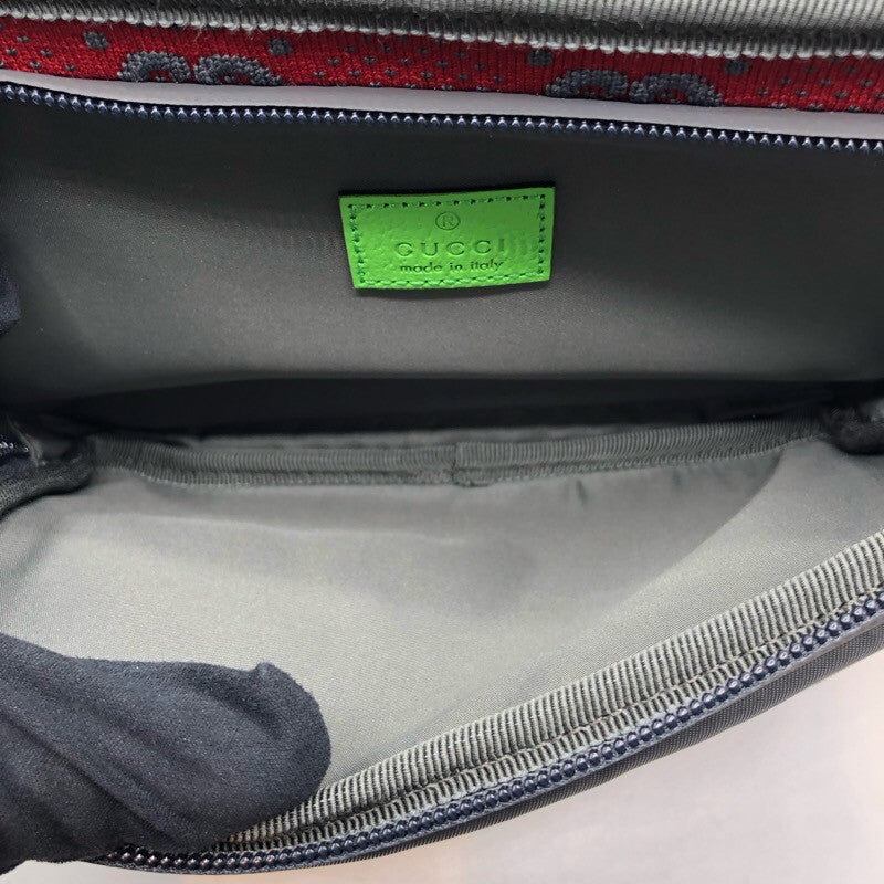 グッチ GUCCI GGナイロンベルトバッグ 752102 グレー/レッド ラバー/ナイロン/キャンバス メンズ ウエストバッグ