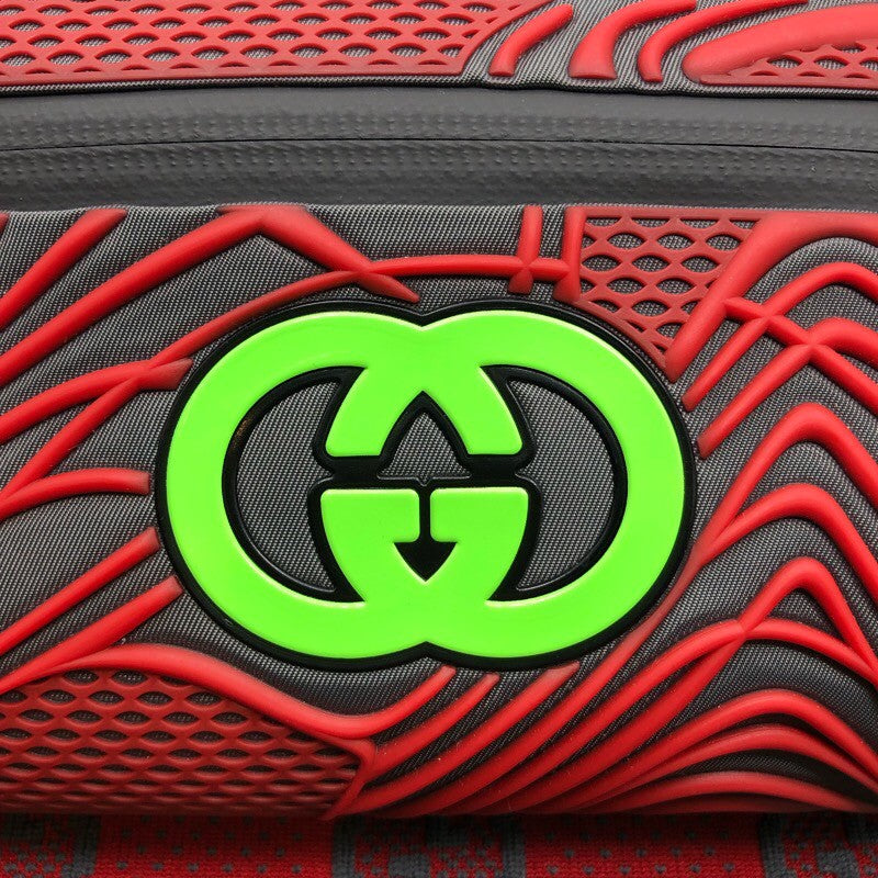 グッチ GUCCI GGナイロンベルトバッグ 752102 グレー/レッド ラバー/ナイロン/キャンバス メンズ ウエストバッグ