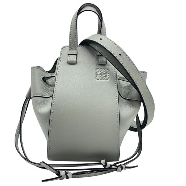 ロエベ LOEWE ハンモックドローストリング　ミニ 314.30.V07 アッシュグレー×GD金具 カーフ レディース ショルダーバッグ