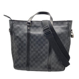 ルイ・ヴィトン LOUIS VUITTON タダオ N51192 グラファイト×SV金具 ダミエ・グラフィット キャンバス×レザー メンズ トートバッグ