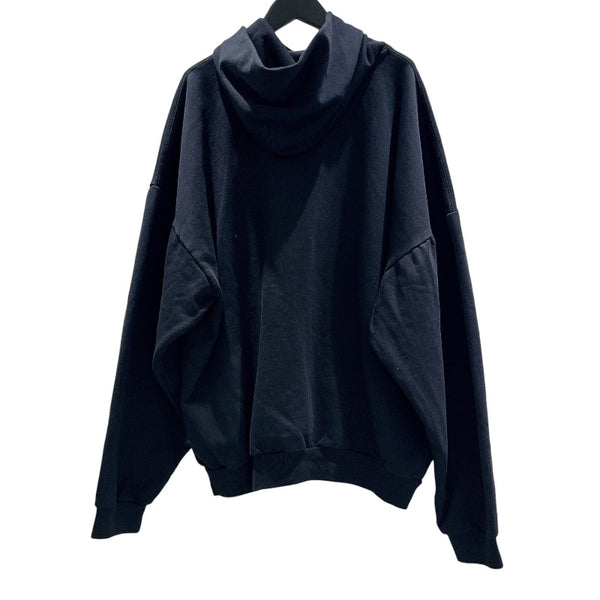 バレンシアガ BALENCIAGA ロゴ刺繡スウェットパーカー　2023年 761458 ブラック コットン メンズ パーカー