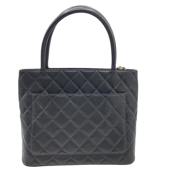 シャネル CHANEL 復刻トート A01804 ブラック ×SV金具 牛革 キャビアスキン レディース トートバッグ