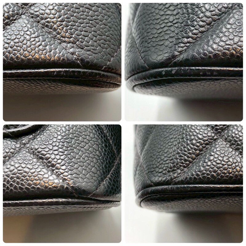 シャネル CHANEL 復刻トート A01804 ブラック ×SV金具 牛革 キャビアスキン レディース トートバッグ