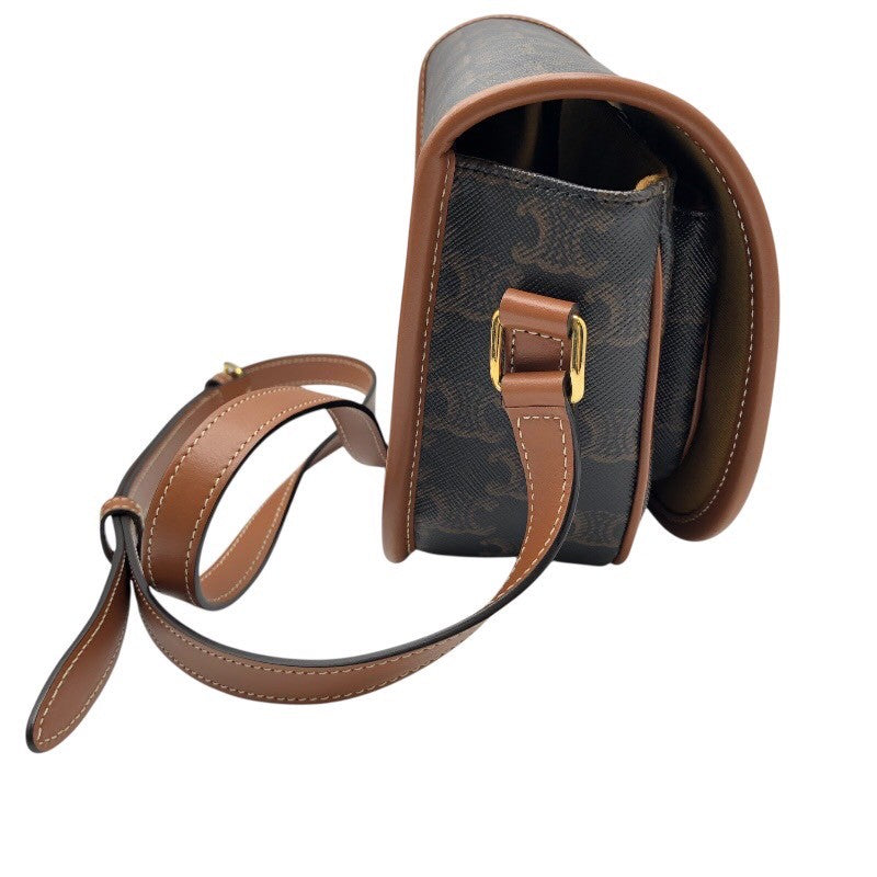 セリーヌ CELINE ミディアムフォルコバッグ 191502 タン トリオンフキャンバス・カーフスキン レディース ショルダーバッグ