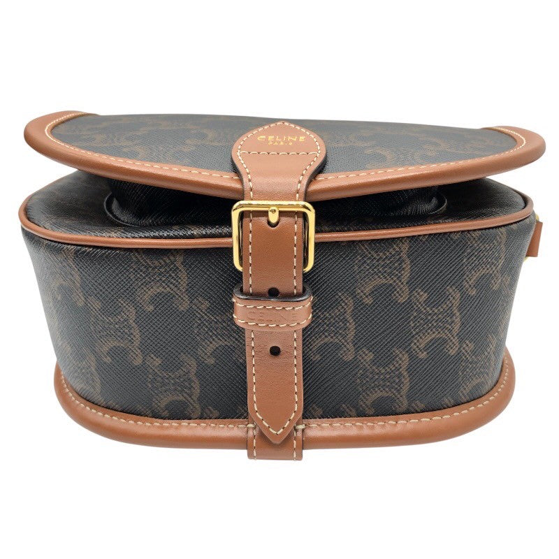 セリーヌ CELINE ミディアムフォルコバッグ 191502 タン トリオンフキャンバス・カーフスキン レディース ショルダーバッグ