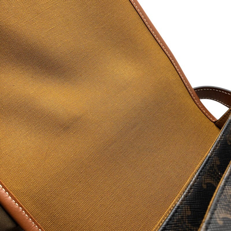 セリーヌ CELINE ミディアムフォルコバッグ 191502 タン トリオンフキャンバス・カーフスキン レディース ショルダーバッグ
