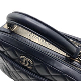 シャネル CHANEL トレンディCCトップハンドルチェーンショルダー ネイビー×SV金具 羊革 ラム レディース ショルダーバッグ