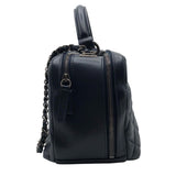 シャネル CHANEL トレンディCCトップハンドルチェーンショルダー ネイビー×SV金具 羊革 ラム レディース ショルダーバッグ