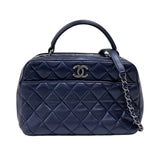 シャネル CHANEL トレンディCC ボウリングバッグ A92238 マトラッセ ネイビー ラムスキン レディース ハンドバッグ ショルダーバッグ