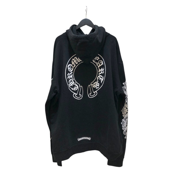 クロムハーツ CHROME HEARTS ホースシュープリント プルオーバー パーカー ブラック コットン メンズ パーカー