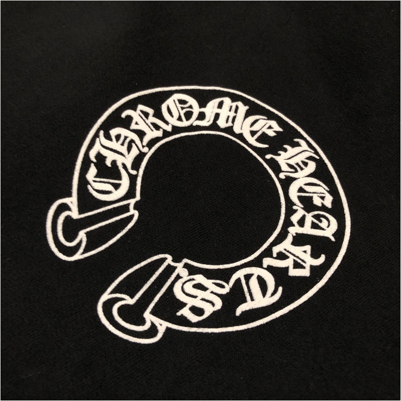 クロムハーツ CHROME HEARTS ホースシュープリント プルオーバー パーカー ブラック コットン メンズ パーカー