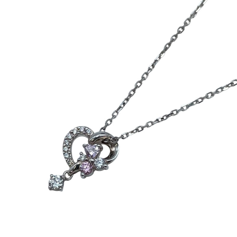 ヨンドシー 4℃ ハートモチーフ 石付きネックレス シルバー SV925 ジュエリー