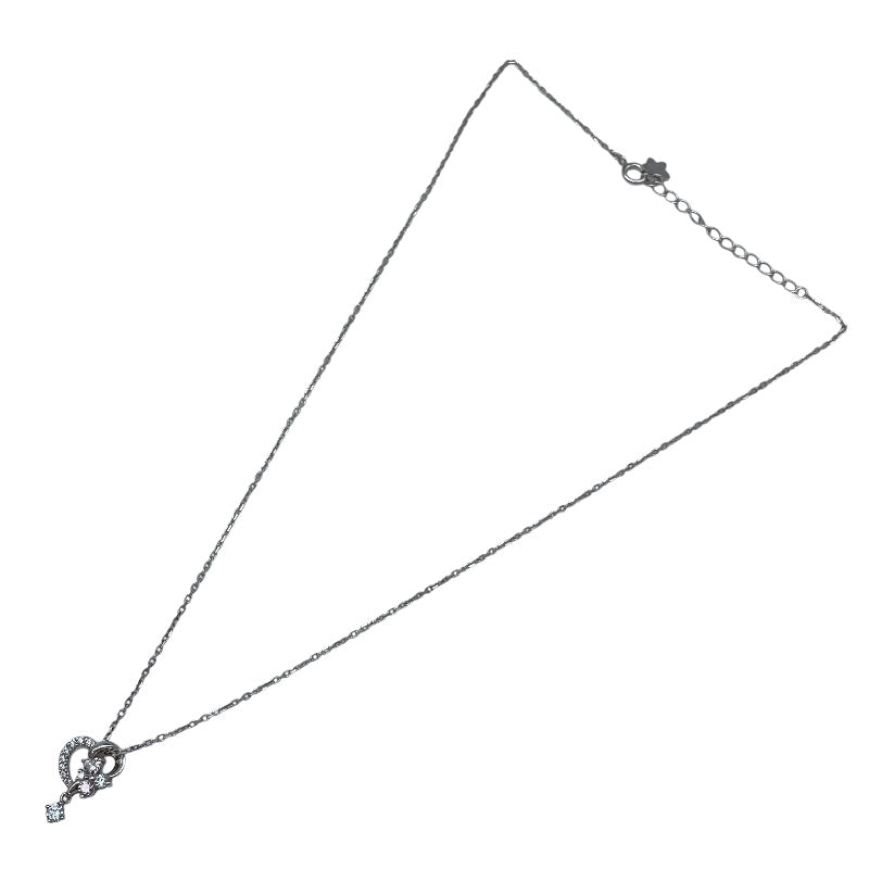 ヨンドシー 4℃ ハートモチーフ 石付きネックレス シルバー SV925 ジュエリー