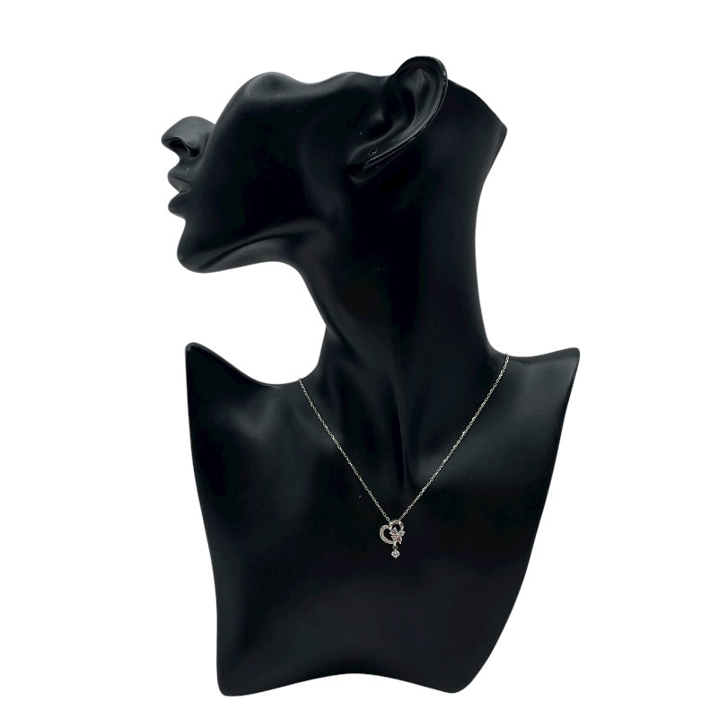 ヨンドシー 4℃ ハートモチーフ 石付きネックレス シルバー SV925 ジュエリー