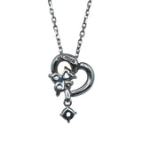 ヨンドシー 4℃ ハートモチーフ 石付きネックレス シルバー SV925 ジュエリー