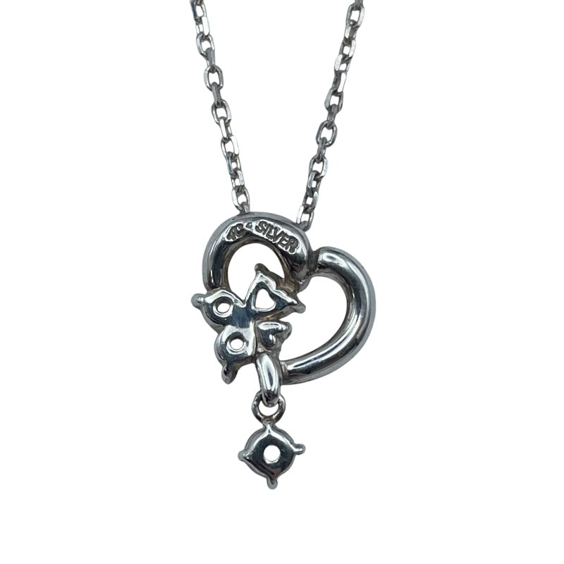 ヨンドシー 4℃ ハートモチーフ 石付きネックレス シルバー SV925 ジュエリー