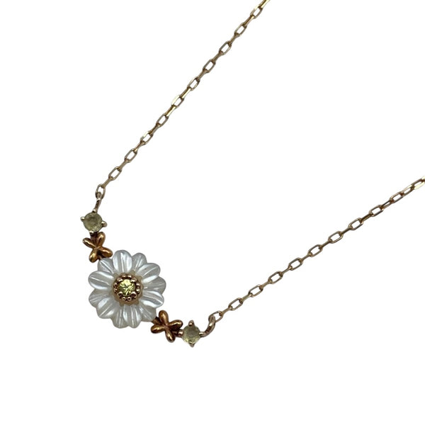 サマンサティアラ Samantha Tiara K10 マルチストーン フラワーモチーフネックレス ゴールド K10 ジュエリー