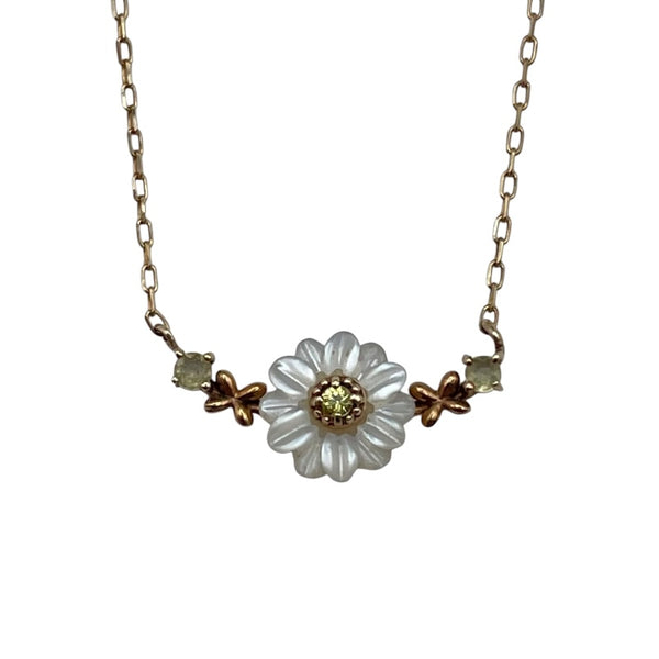 サマンサティアラ Samantha Tiara K10 マルチストーン フラワーモチーフネックレス ゴールド K10 ジュエリー