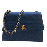 シャネル CHANEL 台形デニムチェーンショルダー デニム レディース ショルダーバッグ