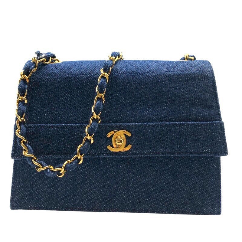 シャネル CHANEL 台形デニムチェーンショルダー デニム レディース ショルダーバッグ