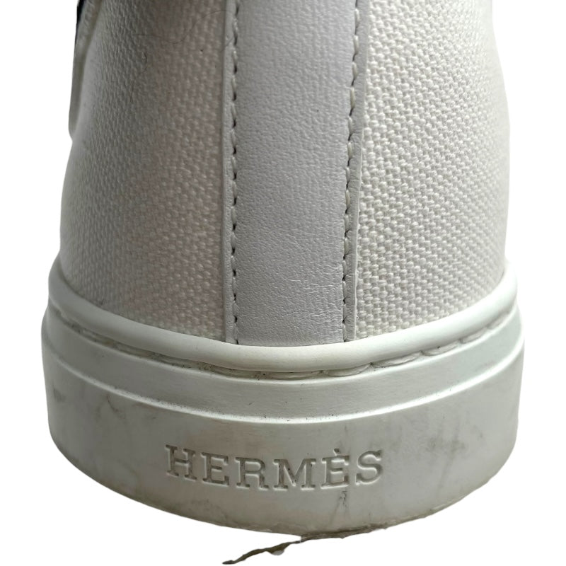 エルメス HERMES イリコワッペンハイカットスニーカー ホワイト キャンバス レディース スニーカー