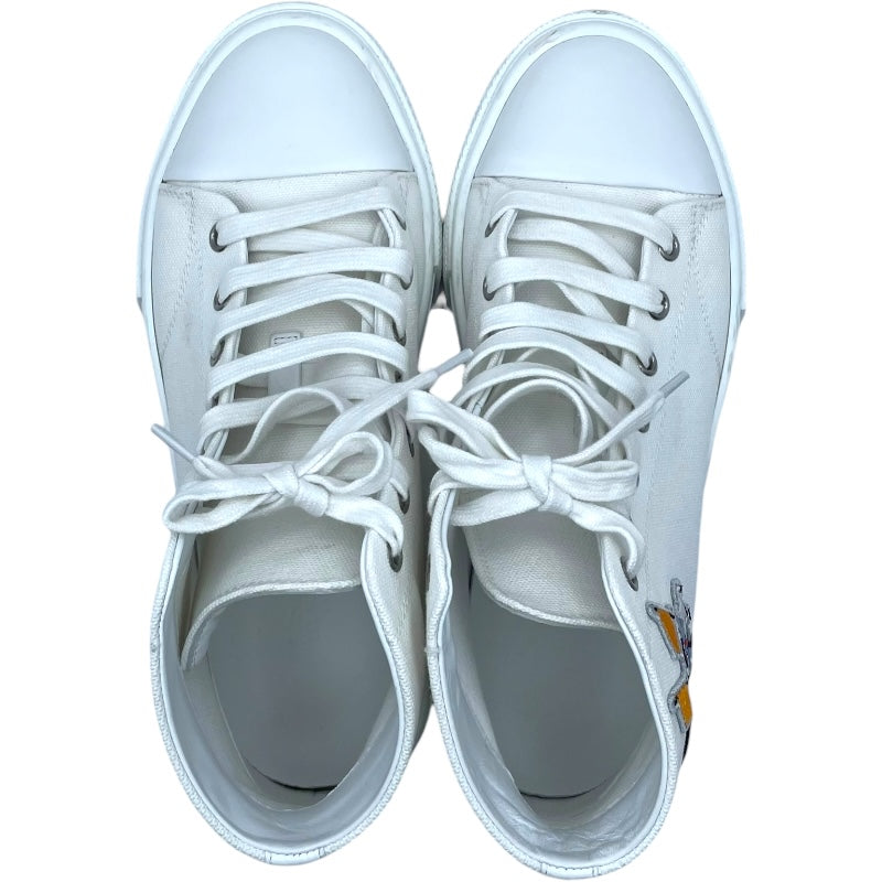 エルメス HERMES イリコワッペンハイカットスニーカー ホワイト キャンバス レディース スニーカー