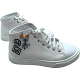 エルメス HERMES イリコワッペンハイカットスニーカー ホワイト キャンバス レディース スニーカー