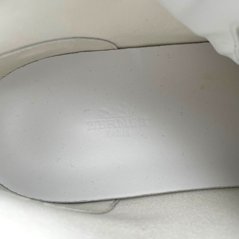 エルメス HERMES イリコワッペンハイカットスニーカー ホワイト キャンバス レディース スニーカー
