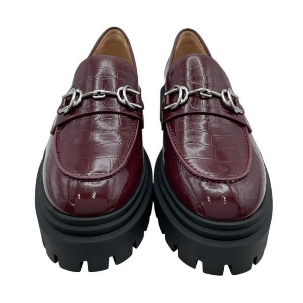 STUART WEITZMAN パテントレザーローファー SF608 ボルドー レディース ローファー