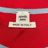 エルメス HERMES JUNGLE LOVEツイルレーヌニットセーター 3E2816D3 レッド 絹 レディース セーター