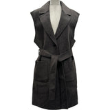 theory luxe カシミヤ混ジレコート 5302130 ブラウン ウール レディース その他アウター