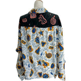 ロエベ LOEWE × Paulas Ibiza 総柄半袖シャツ S2299571P0 ブルー ポリエステル レディース 半袖シャツ