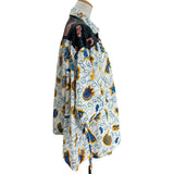 ロエベ LOEWE × Paulas Ibiza 総柄半袖シャツ S2299571P0 ブルー ポリエステル レディース 半袖シャツ