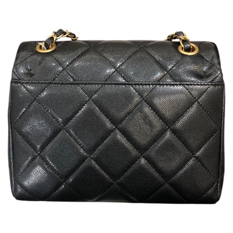 シャネル CHANEL ミニマトラッセショルダーバッグ ブラック ゴールド