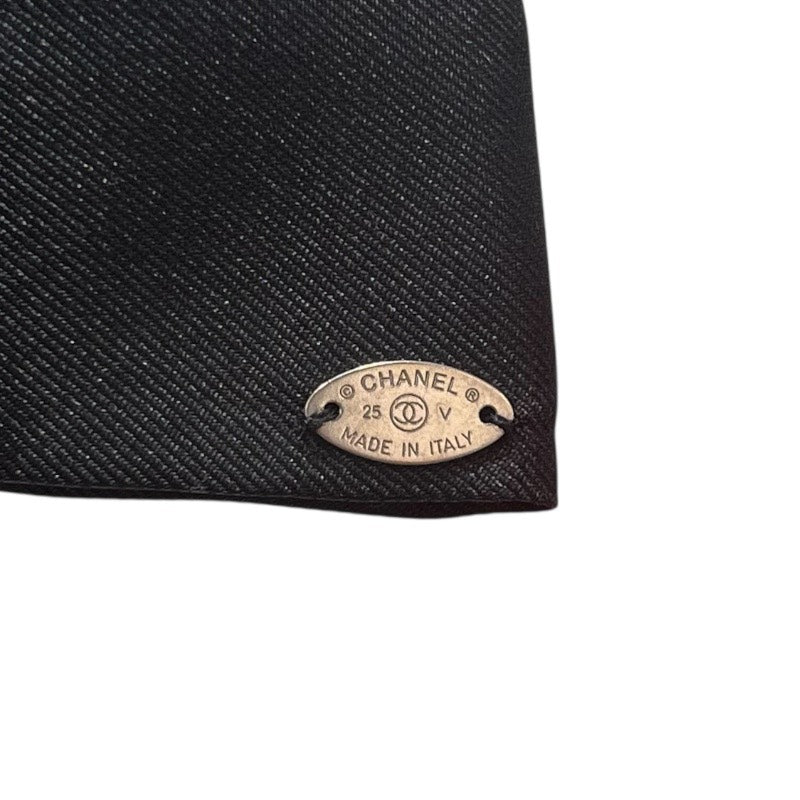 シャネル CHANEL ココマークリボンバレッタ AA9854 ブラック/シルバー