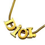 クリスチャン・ディオール Christian Dior ロゴネックレス ゴールド メタル レディース ネックレス