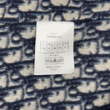 クリスチャン・ディオール Christian Dior オブリーク総柄ダブルフェイスピーコート 110C08A1375 ネイビー ウール レディース ピーコート