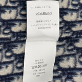 クリスチャン・ディオール Christian Dior オブリーク総柄ダブルフェイスピーコート 110C08A1375 ネイビー ウール レディース ピーコート