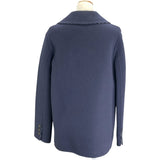 クリスチャン・ディオール Christian Dior オブリーク総柄ダブルフェイスピーコート 110C08A1375 ネイビー ウール レディース ピーコート