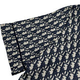 クリスチャン・ディオール Christian Dior オブリーク総柄半袖シルクシャツ 121V46A6608 ネイビー シルク レディース 半袖シャツ