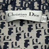 クリスチャン・ディオール Christian Dior オブリーク総柄半袖シルクシャツ 121V46A6608 ネイビー シルク レディース 半袖シャツ