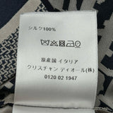 クリスチャン・ディオール Christian Dior オブリーク総柄半袖シルクシャツ 121V46A6608 ネイビー シルク レディース 半袖シャツ
