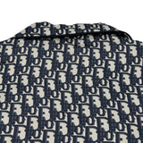 クリスチャン・ディオール Christian Dior オブリーク総柄半袖シルクシャツ 121V46A6608 ネイビー シルク レディース 半袖シャツ