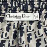 クリスチャン・ディオール Christian Dior オブリーク総柄シルクショートパンツ 121P20A6608 ネイビー シルク レディース ショートパンツ