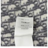 クリスチャン・ディオール Christian Dior オブリーク総柄ダブルフェイスベルテッドコート 11oM36A1375 ライトグレー ウール レディース ノーカラージャケット