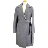 クリスチャン・ディオール Christian Dior オブリーク総柄ダブルフェイスベルテッドコート 11oM36A1375 ライトグレー ウール レディース ノーカラージャケット