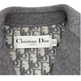 クリスチャン・ディオール Christian Dior オブリーク総柄ダブルフェイスベルテッドコート 11oM36A1375 ライトグレー ウール レディース ノーカラージャケット